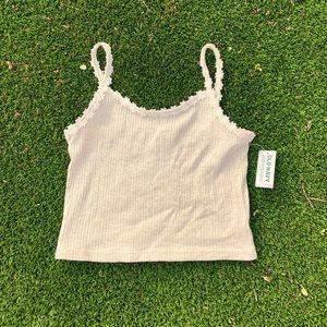 Beige floral strap cami